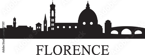 Florence Skyline Silhouette Vector Illustration A Captivating Italian Cityscape Depiction with Iconic Landmarks
