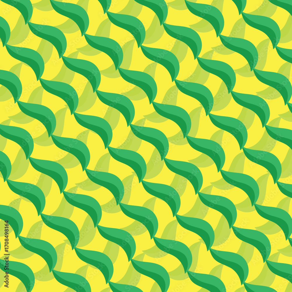 Obraz premium Vibrant Green Leaf Pattern. Abstract Seamless Texture for Spring Designs