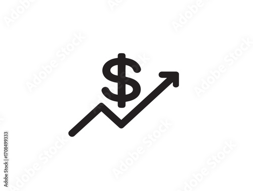 Elegant financial growth icon with clean minimal vector art style