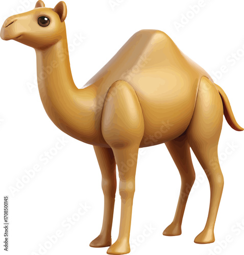 Cute Cartoon Camel – 3D Dromedary Desert Animal Illustration