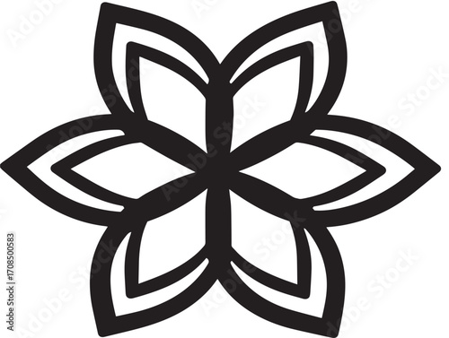 Decorative flower symbol icon designed with clean minimalist vector art