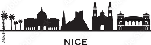 Nice Skyline Silhouette Vector Image with Detailed Cityscape and Architectural Highlights for Projects