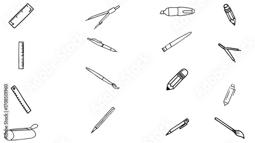 Hand Drawn Education and Science Doodle Icons Set — Sketch Style School Illustration with Math Symbols, Physics and Chemistry Elements, STEM Learning Graphics, Creative Classroom Clipart, and Academic