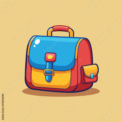 Cartoon classic school beg illustration art