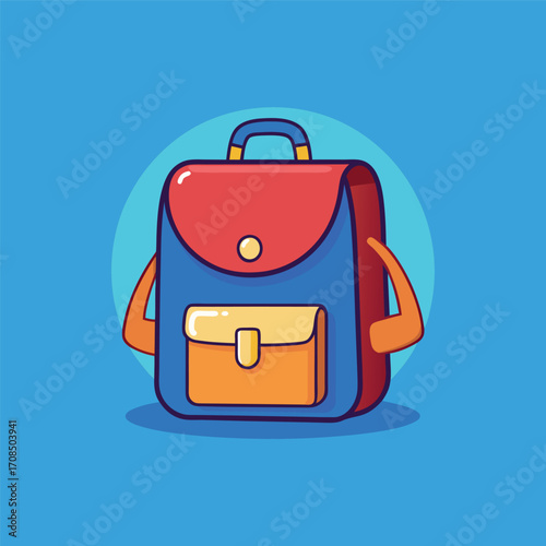 Cartoon classic school beg illustration art