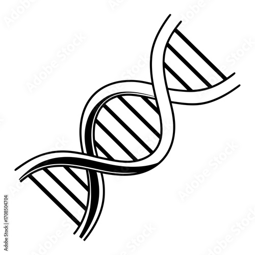 Modern DNA strand illustration, perfect for science, medicine, biology and genetics projects