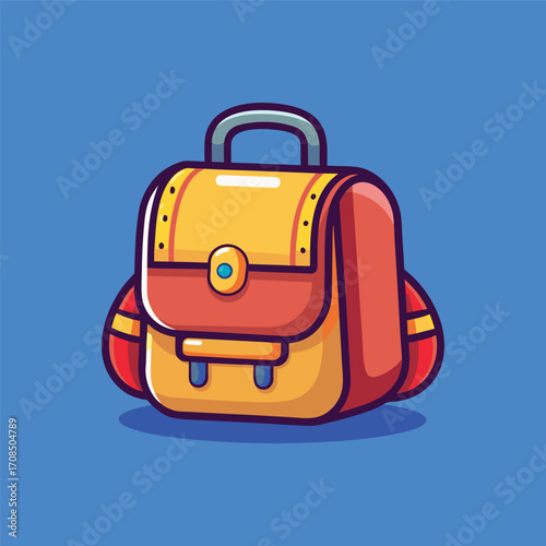 Cartoon classic school beg illustration art