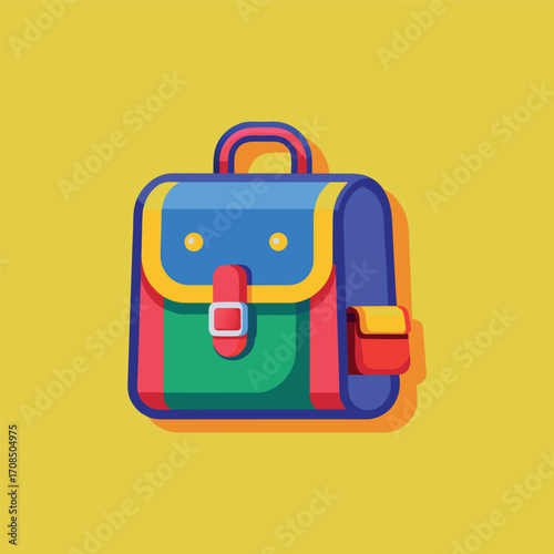 Cartoon classic school beg illustration art