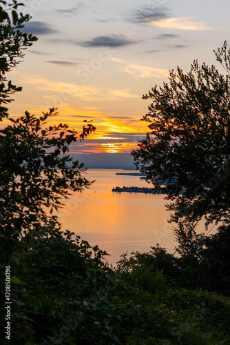 sunset on the lake