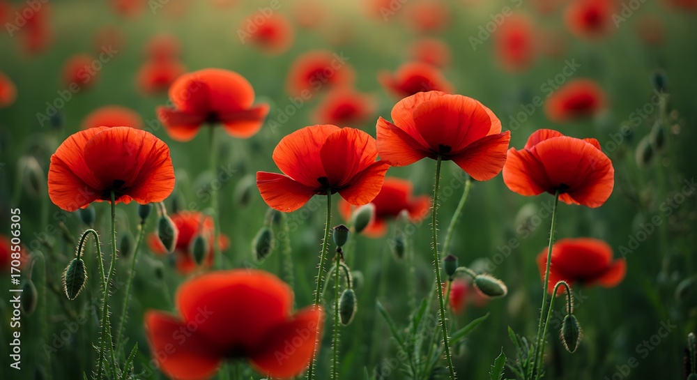 Obraz premium Red poppy field