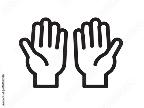Minimalist hands up illustration artwork with trendy elegant line drawing