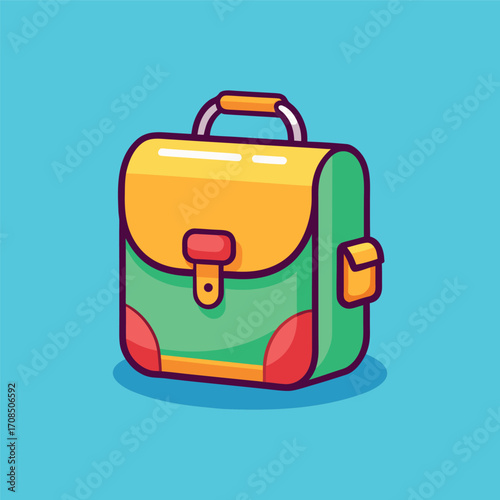 Cartoon classic school beg illustration art