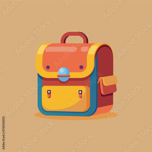 Cartoon classic school beg illustration art