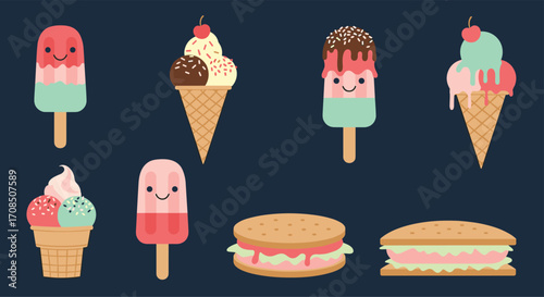 A delightful collection of sweet treats and frozen desserts. .