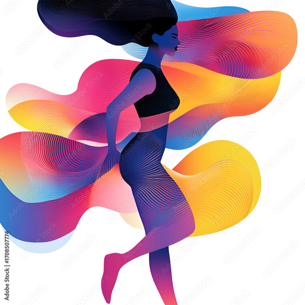 Obraz premium Beautiful illustration of a woman, ideal for use in Pink October campaigns