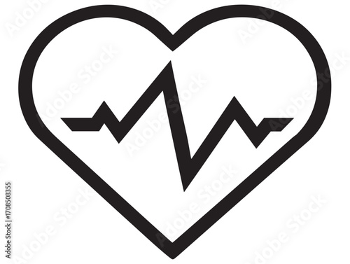 Decorative heart attack illustration crafted with stylish minimal vector drawing