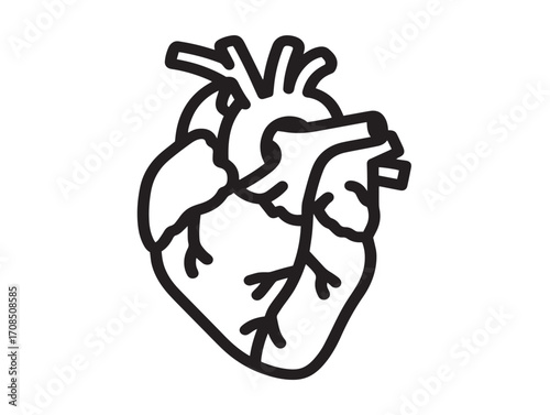 Modern heart disease vector artwork icon created in elegant clean line details