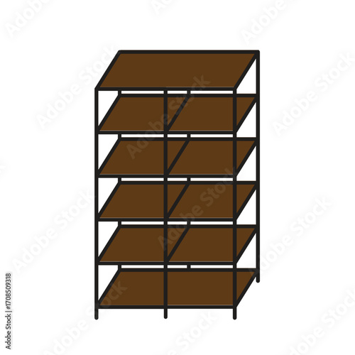 wooden shelves isolated