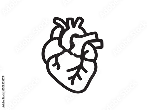 Elegant heart disease line art vector illustration design