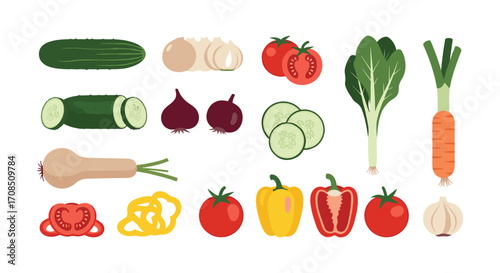 A diverse collection of fresh vegetables for healthy eating and cooking.