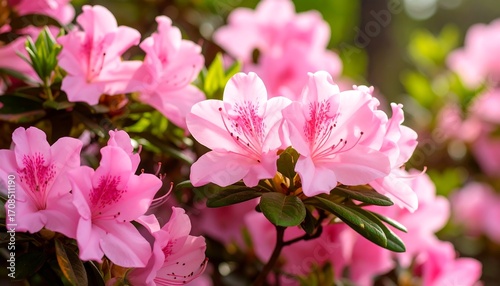 Pink azaleas in bloom