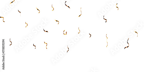 Vector gold particles confetti glitter on transparent background.  Gold sparks and doted golden glitter special light effect celebration background. 