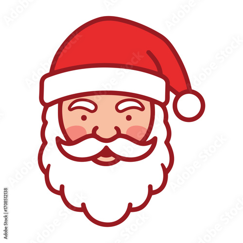 Joyful santa claus face icon festive christmas character emblem cheerful holiday spirit symbol