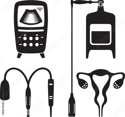 Medical equipment and anatomical illustration ultrasound