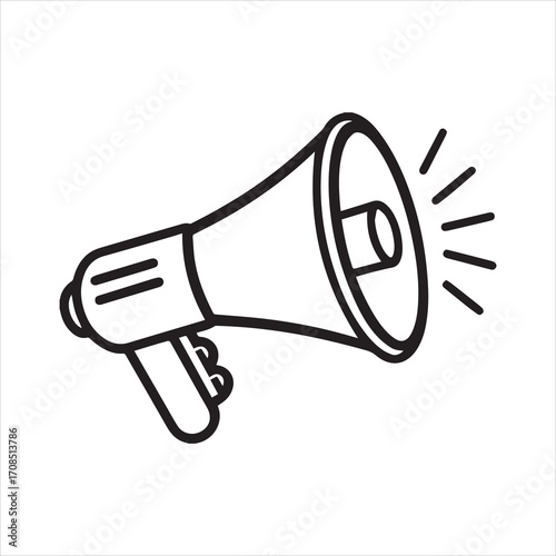 megaphone line art vector, car horn icon vector