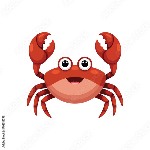 Adorable 3D Crab Character on White Background