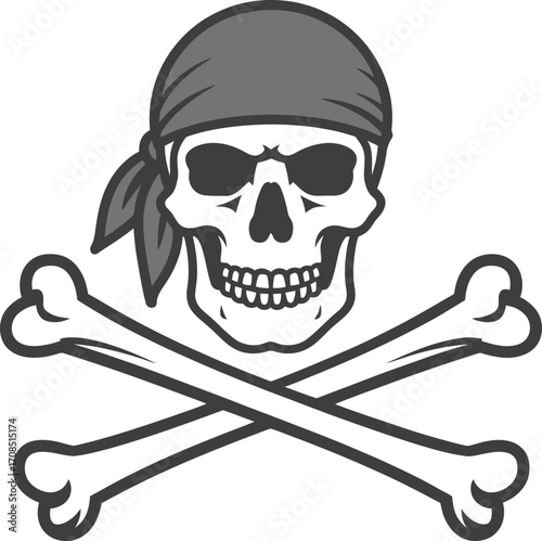Bold pirate skull and crossbones design for edgy brand identity and rebellious campaign visuals