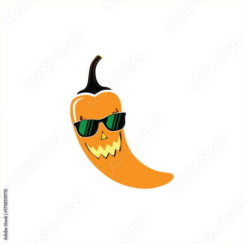 Cool Chili Pepper Cartoon Character Illustration