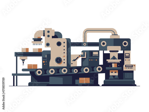 Pixel Art Style Factory Machine in Dark Teal transparent Background