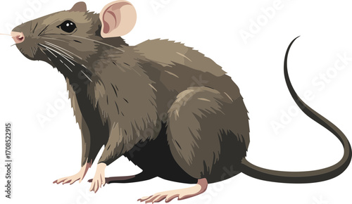 vector illustration of a rat standing
