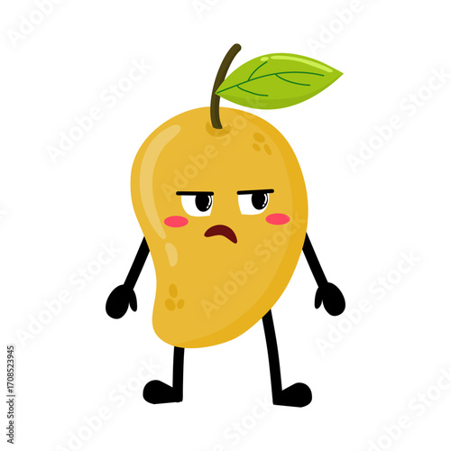Cute Hand Drawn Bored Mango Don't Know What To Do