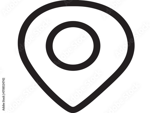 Minimalist map design in outlined artistic vector icon illustration
