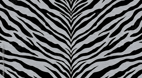 A seamless pattern of bold zebra stripes in black and white on a gray textured background