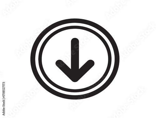 Elegant round arrow line art stock design illustration