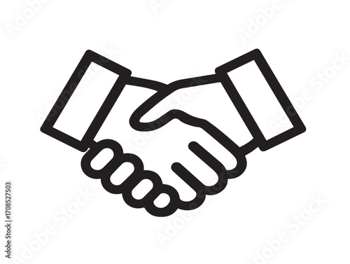 Modern handshake vector line art stock image illustration