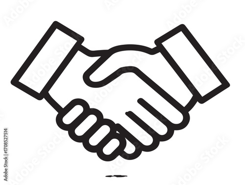Elegant handshake vector stock symbol in line art style