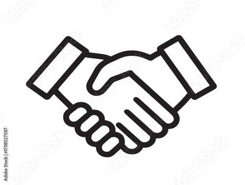 Shaking hands stock vector illustration with elegant outline style