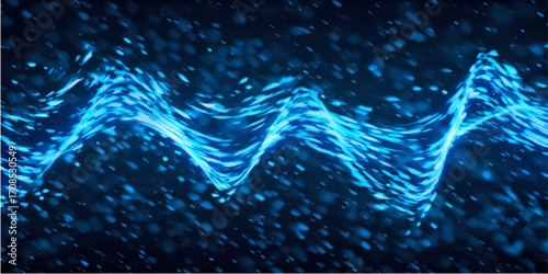 An abstract blue background with bright stars and a swirling watery texture that evokes the deep sea or a distant galaxy