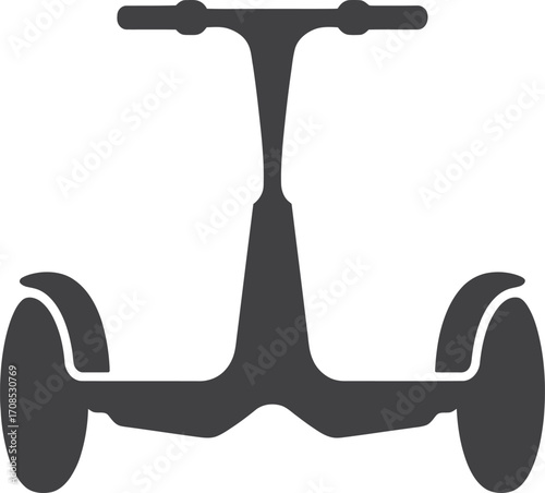 Silhouette of a self balancing personal transporter on a white background