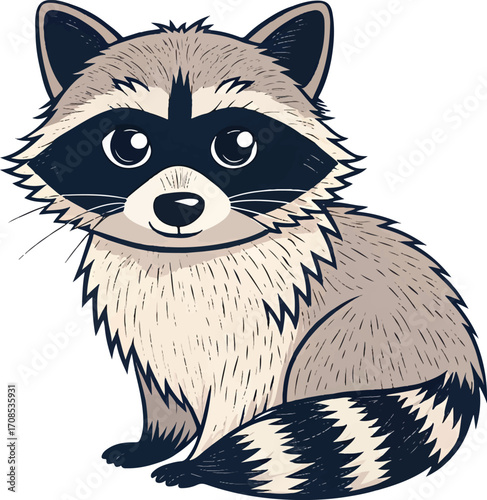 Cute Cartoon Raccoon Illustration