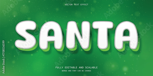 Festive Santa Text Effect on Green background