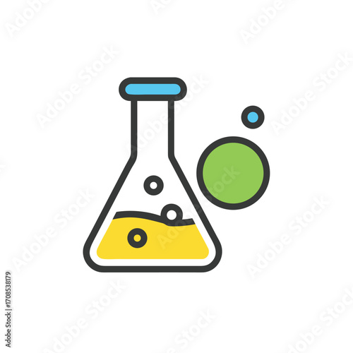 test tube with colorful liquid