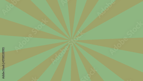 Olive Green and Khaki Sunburst Radial Stripes Background