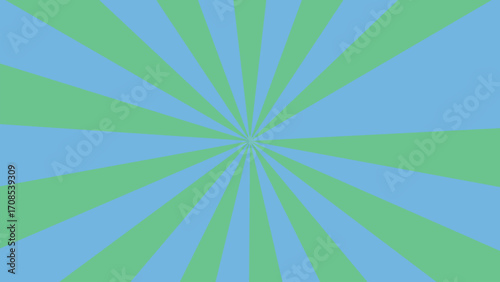 Pastel Green and Blue Sunburst Radial Stripes Background