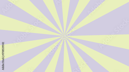 Pastel Yellow and Lavender Sunburst Radial Stripes Background