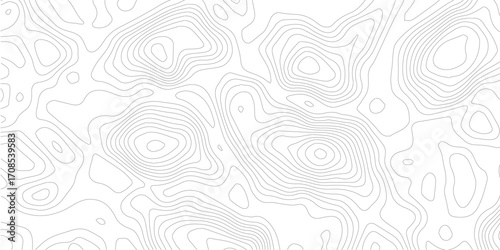 Abstract black and white topographic contours lines of mountains. Topography map art curve drawing. vector illustration.	